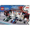 LEGO City 60444 - Garage con Monoposto Mercedes-AMG e Alpine F1, Auto da Corsa Giocattolo con 2 Minifigure di Piloti e 4 Meccani