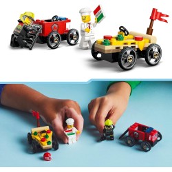 LEGO City 60458 - Pack Veicoli da Corsa: Pizzaiolo Contro Pompiere - Macchine Giocattolo con 2 Minifigure, Regali Divertenti per