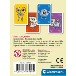 Clementoni - Sasso Carta Forbici, Mazzo di 40 Carte Illustrate, Gioco di Strategia per Bambini 5+ Anni, 2-4 Giocatori, Idea Rega