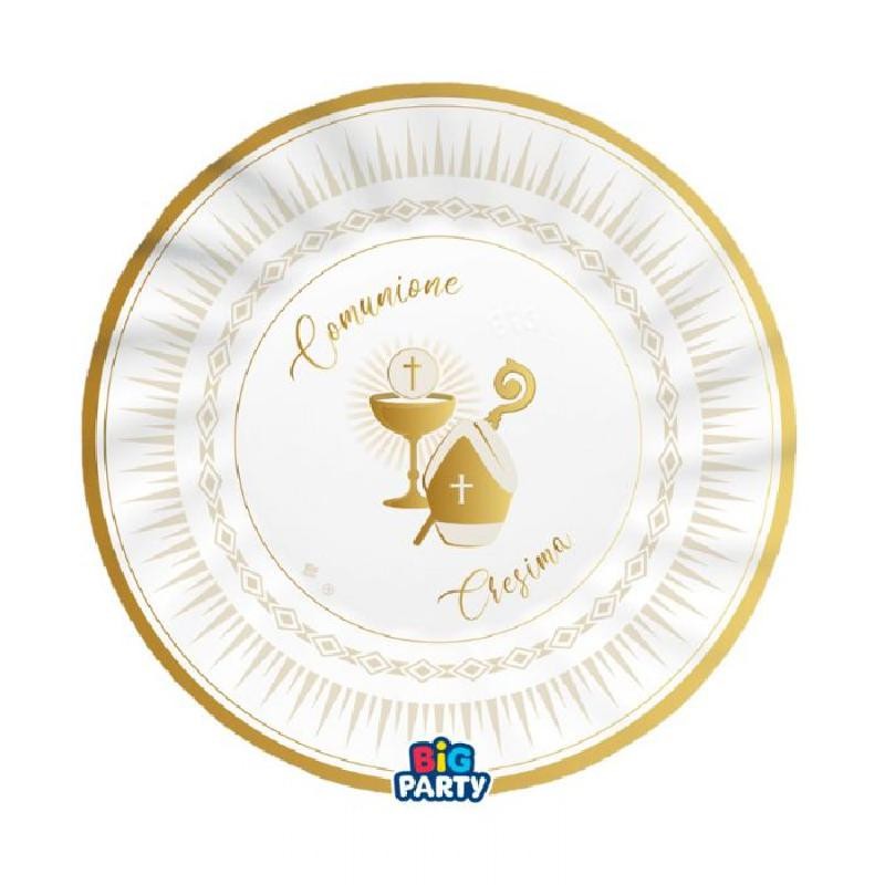 Big Party - Piatto di Carta 25 cm Comunione e Cresima 6 pz - 76748 Big Party - Piatto di Carta 25 cm Comunione e Cresima 6 pz - 76748