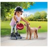 PLAYMOBIL - My Life 71739 Ragazza sui roller con cane Retriever