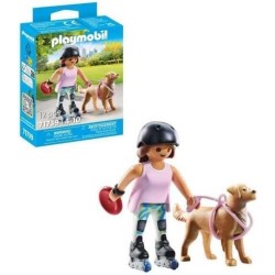 PLAYMOBIL - My Life 71739 Ragazza sui roller con cane Retriever