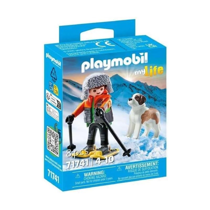 PLAYMOBIL - My Life 71741 Ragazzo con Racchette da neve e cane San Bernardo