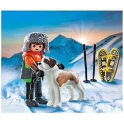 PLAYMOBIL - My Life 71741 Ragazzo con Racchette da neve e cane San Bernardo