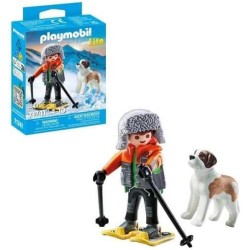 PLAYMOBIL - My Life 71741 Ragazzo con Racchette da neve e cane San Bernardo
