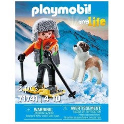 PLAYMOBIL - My Life 71741 Ragazzo con Racchette da neve e cane San Bernardo
