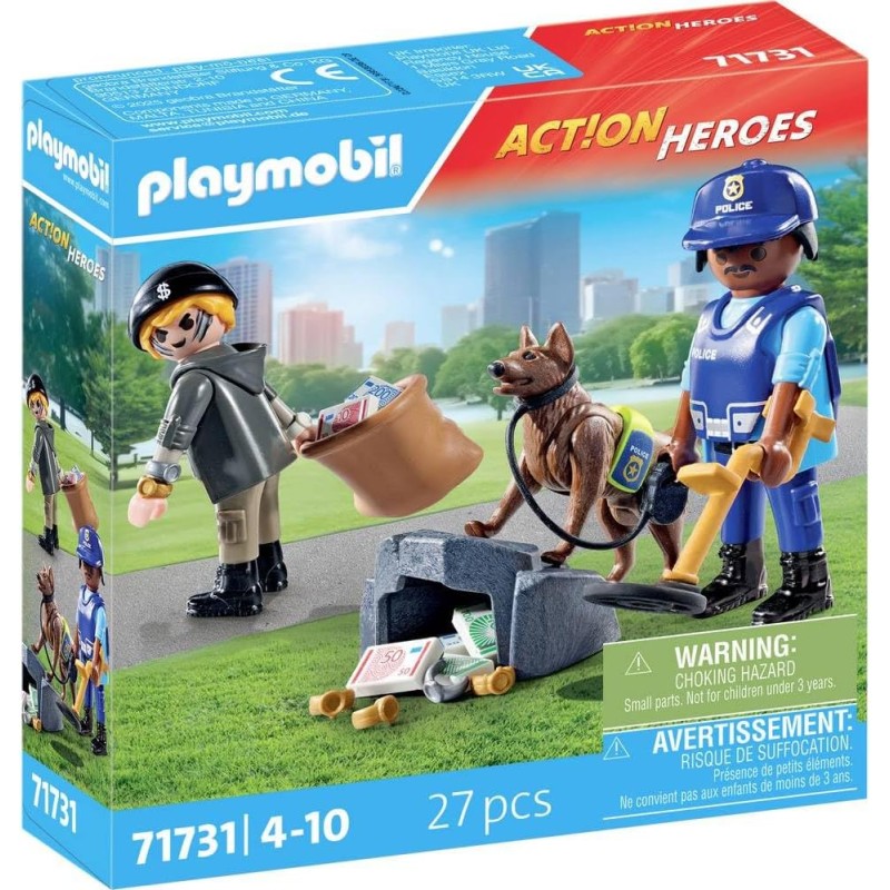 PLAYMOBIL - Action Heroes 71731 Unità Cinofila e ladro