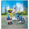 PLAYMOBIL - Action Heroes 71732 Agente di polizia ciclista con stazione di ricarica