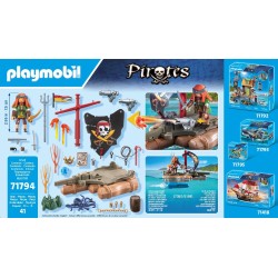 PLAYMOBIL | Pirati | Zattera dei pirati | Giocattolo Pirata | Personaggio Pirata | Giocattoli per bambini dai 4 anni in su | 717