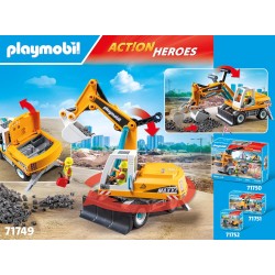 PLAYMOBIL | Action Heroes | Grande Escavatore | Giocattolo da Costruzione per Bambini | Set Escavatore | Giocattolo per Bambini 
