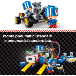 LEGO Super Mario Kart : Officina di Toad, Garage Giocattolo con Macchina da Costruire e 2 Personaggi con Accessori, 72035