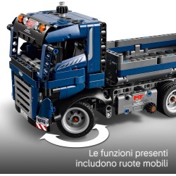 LEGO - Technic Autocarro con Cassone Ribaltabile - Camion Giocattolo con Sterzo e Funzioni - 42203