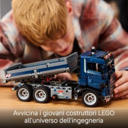 LEGO - Technic Autocarro con Cassone Ribaltabile - Camion Giocattolo con Sterzo e Funzioni - 42203