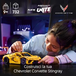LEGO - Technic Chevrolet Corvette Stingray - Modello di Auto da Corsa da Costruire, Fan delle Macchine Giocattolo e Veicoli Spor