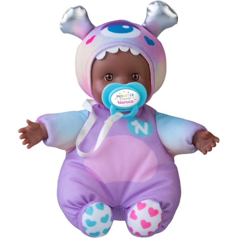 Nenuco Monster Friends Viola, Bambola 15 cm, corpo morbido, vestitino viola, ciuccio, + 10 mesi, Famosa (NFNB1400) Nenuco Monster Friends Viola, Bambola 15 cm, corpo morbido, vestitino viola, ciuccio, + 10 mesi, Famosa (NFNB1400)