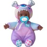 Nenuco Monster Friends Viola, Bambola 15 cm, corpo morbido, vestitino viola, ciuccio, + 10 mesi, Famosa (NFNB1400)