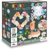 Smoby - Flower Market Deco Set, 7600350410, +5 anni, 200 accessori, fiori e cornici, made in France