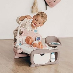 Smoby - Baby Nurse Cocoon Nursery, 7600220379, +3 anni, con funzioni elettroniche, fasciatoio, culla, seggiolone, accessori, per