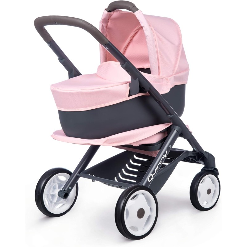 Smoby Multifunzione 3 in 1, Colore Rosa, per Bambole Fino a 42 cm, Passeggino trasformabile per Diverse Esigenze con Design Quin Smoby Multifunzione 3 in 1, Colore Rosa, per Bambole Fino a 42 cm, Passeggino trasformabile per Diverse Esigenze con Design Quin