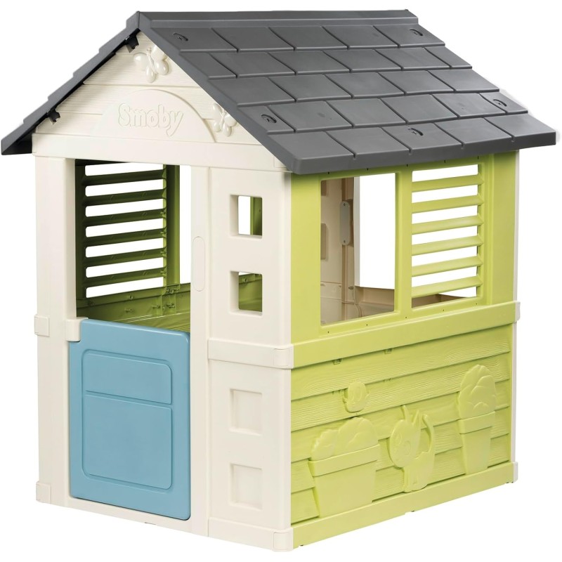 Smoby Life - Casetta giocattolo Jolie (98 x 110 x 127 cm) con percentuale di riciclaggio del 59%, resistente alle intemperie, pe Smoby Life - Casetta giocattolo Jolie (98 x 110 x 127 cm) con percentuale di riciclaggio del 59%, resistente alle intemperie, pe