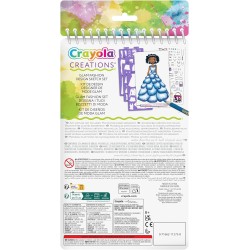 Crayola Creations - Glam Fashion Set, Disegna la tua collezione di moda, Set da disegno con Stencil e Stickers, Attività Creativ