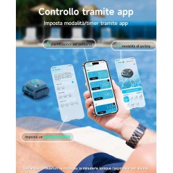 WYBOT C2 - Robot Pulitore Senza Fili a Batteria doppia filtrazione, fino a 180 minuti per Piscina