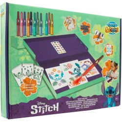 Disney Lilo & Stitch - Set di Penne Spray Colorate - Set da Disegno e Colorazione ad Aerografo per Bambini con Pennarelli e Stencil (Desktop Box ST23368)