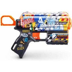Zuru - Pistola X-Shot Sonic Skins Flux, 8 freccette 18 3x32x5 3cm - Modelli assortiti, 1 pezzo