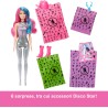 Barbie - Color Reveal Serie Country Chic, bambola a sorpresa con corpetto scintillante metalizzato e 6 accessori inclusi, effet