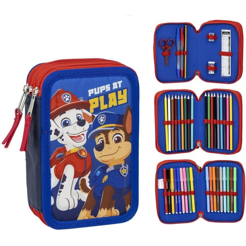 CERDÁ LIFE S LITTLE MOMENTS - Astuccio scolastico per bambini di Paw Patrol - Colore blu - Chiusura a cerniera - 12,5 x 6,5 x 1