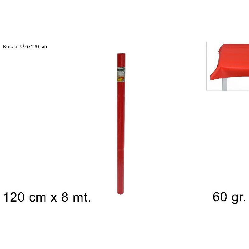 ROTOLO TNT 120 CM X 8 MT 70 GR ROSSO