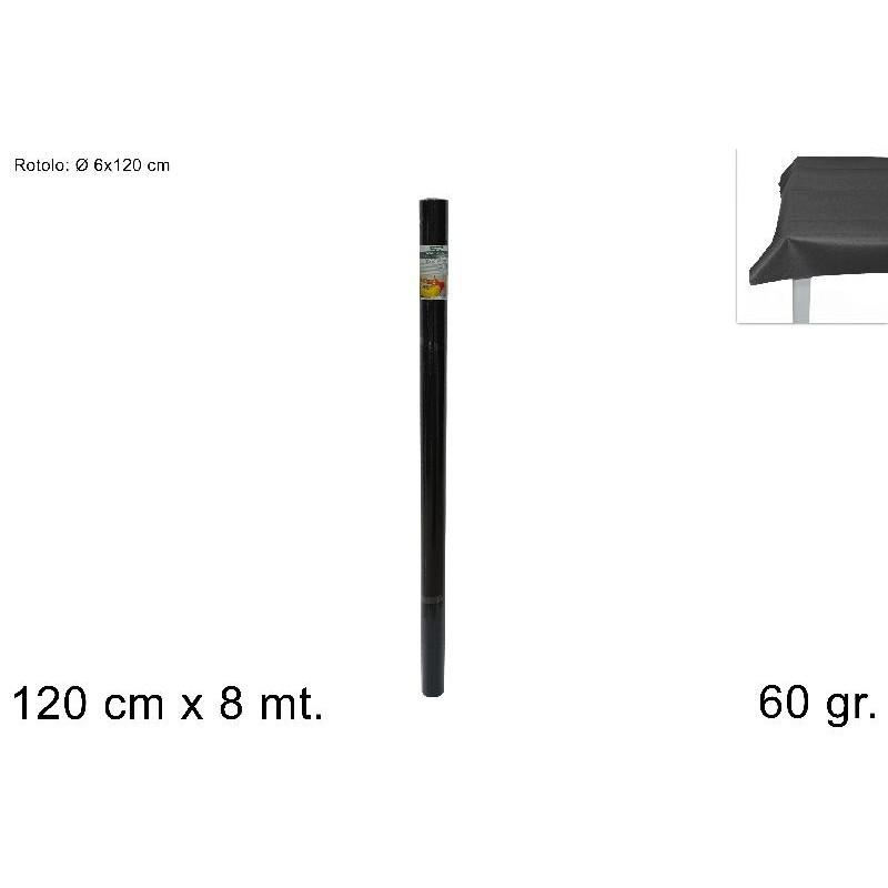 ROTOLO TNT 120 CM X 8 MT 70 GR NERO