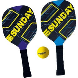 ODS - Sunday, Racchettoni Set Campo Gioco per Giocare in Coppia, con Set Racchette, Pallina di Gomma, Rete Divisoria e Borsa Tr