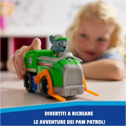 Paw Patrol, Camion per la Raccolta di Rifiuti di Rocky, Veicolo e Personaggio Rocky, Giochi Bambini, 3+ Anni