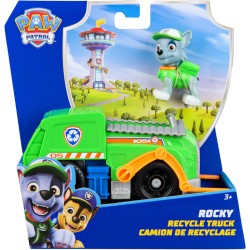 Paw Patrol, Camion per la Raccolta di Rifiuti di Rocky, Veicolo e Personaggio Rocky, Giochi Bambini, 3+ Anni