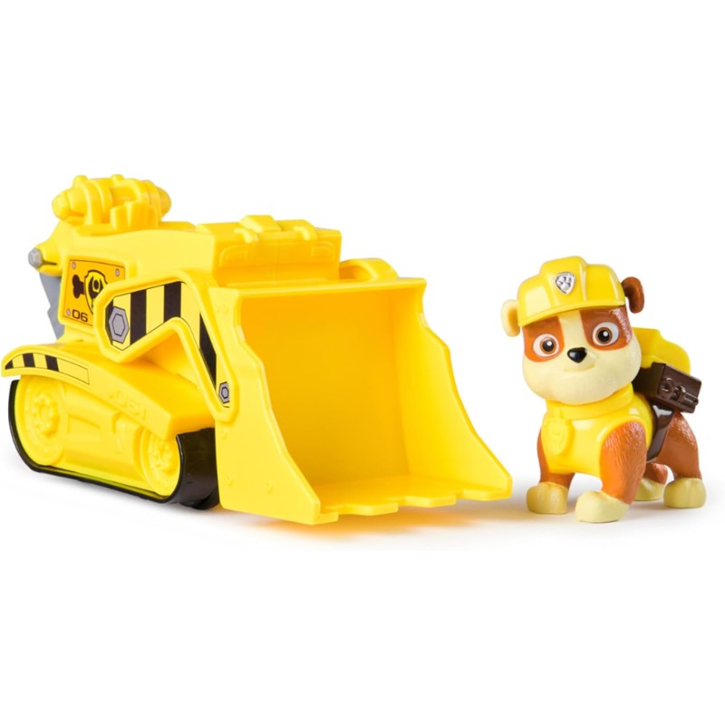 Paw Patrol, Bulldozer di Rubble, Veicolo e Personaggio Rubble, Giochi Bambini, 3+ anni