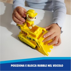Paw Patrol, Bulldozer di Rubble, Veicolo e Personaggio Rubble, Giochi Bambini, 3+ anni