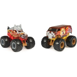 Monster Jam - Originale confezione da due con autentici monster truck in scala 1:64, modelli assortiti