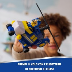 Paw Patrol Air Rescue, Elicottero della Polizia con personaggio Chase da collezione, veicolo di soccorso con lanciatore e 2 pro