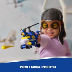 Paw Patrol Air Rescue, Elicottero della Polizia con personaggio Chase da collezione, veicolo di soccorso con lanciatore e 2 pro