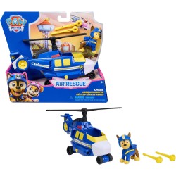 Paw Patrol Air Rescue, Elicottero della Polizia con personaggio Chase da collezione, veicolo di soccorso con lanciatore e 2 pro