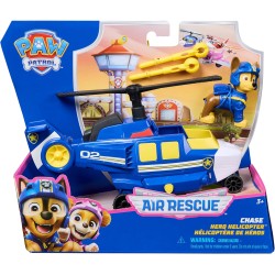 Paw Patrol Air Rescue, Elicottero della Polizia con personaggio Chase da collezione, veicolo di soccorso con lanciatore e 2 pro