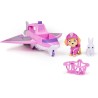 PAW Patrol Air Rescue, Jet Aereo con Personaggio Skye da Collezione, con Gancio Retrattile, Cesta di Salvataggio e Coniglietto,