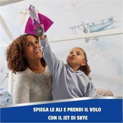 PAW Patrol Air Rescue, Jet Aereo con Personaggio Skye da Collezione, con Gancio Retrattile, Cesta di Salvataggio e Coniglietto,