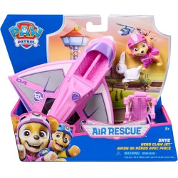 PAW Patrol Air Rescue, Jet Aereo con Personaggio Skye da Collezione, con Gancio Retrattile, Cesta di Salvataggio e Coniglietto,
