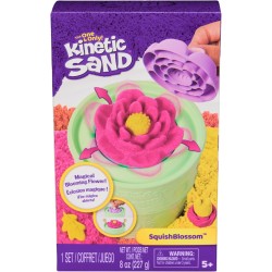 Kinetic Sand SquishBlossom, Fiore Che Sboccia, Set con 227 g di Sabbia Giallo e Rosa Neon, Vaso e Formine Incluse, Giocattolo C