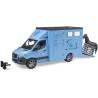 BRUDER 02674 - Mercedes Benz Sprinter trasporto animali con 1 cavallo, cortile per cavalli, fattoria