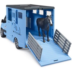 BRUDER 02674 - Mercedes Benz Sprinter trasporto animali con 1 cavallo, cortile per cavalli, fattoria