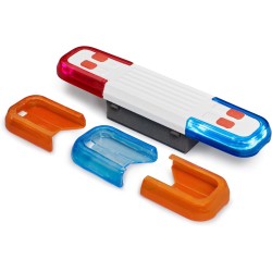 BRUDER 02803 - Accessori Modulo luci e suoni per autocarri - con 4 funzioni e batterie, suono del motore, sirena della polizia,
