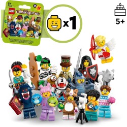 LEGO Minifigures Serie 27, Scatola da Collezione con 1 di 12 Personaggi Giocattolo a Caso Inclusi Cupido, Pterodattilo, Pilota 